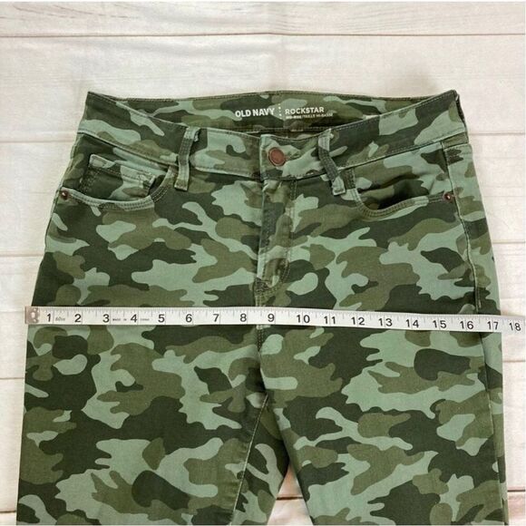Old Navy Rockstar Green Camo Ankle Skinny Jeans Size 6 - Picture 9 of 11